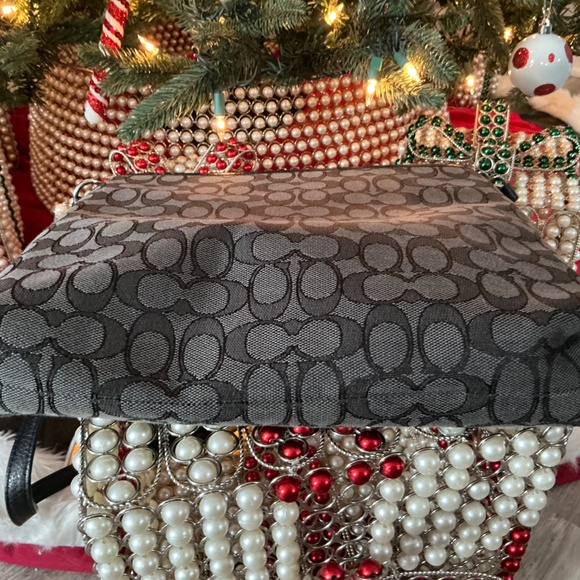 COACH Signature Canvas File Bag Black & Grey MINT - Picture 6 of 8